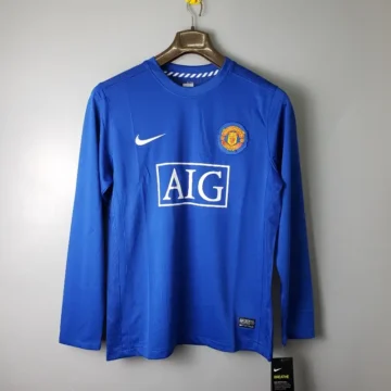 Retro 2007-08 Long Sleeve Manchester United Soccer Jersey Away