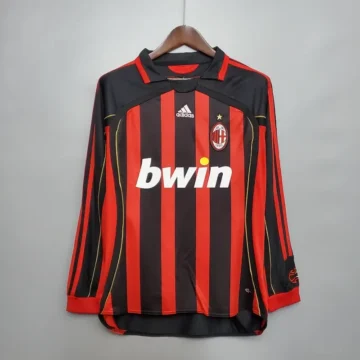 Retro 2006-07 Long Sleeve AC Milan Soccer Jersey Home