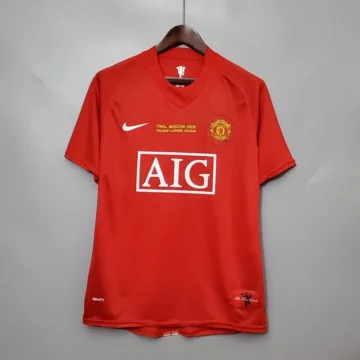 Retro 2007-08 Manchester United Soccer Jersey Champions League Version Home