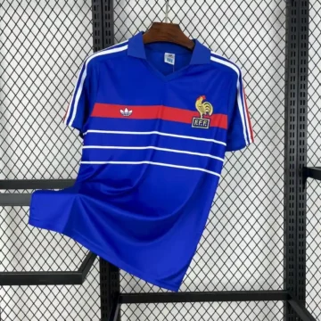 Retro 1984 France Soccer Jersey Home