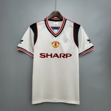 Retro 1985 Manchester United Soccer Jersey White