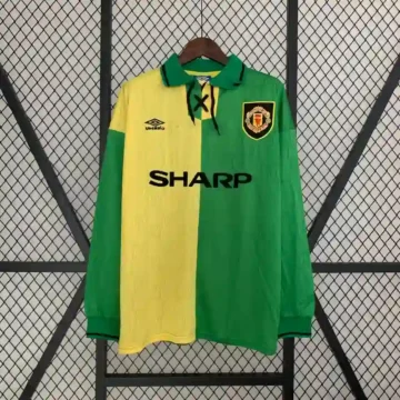 Retro 1992-94 Long Sleeve Manchester United Soccer Jersey Home