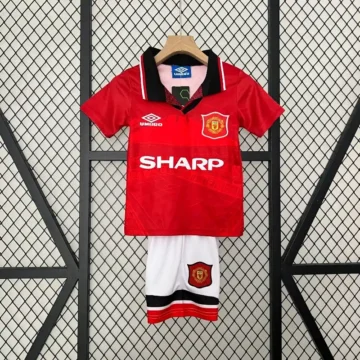Retro 1994-96 Kids Manchester United Soccer Jersey Home