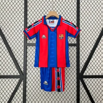 Retro 1995-97 Kids Barcelona Soccer Jersey Home