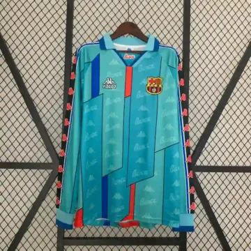 Retro 1996-97 Barcelona Long Sleeve Soccer Jersey Away