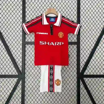 Retro 1998-99 Kids Manchester United Soccer Jersey Home