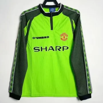 Retro 1998-99 Manchester United Goalkeeper Long Sleeve Soccer Jersey