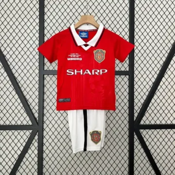 Retro 1999-00 Kids Manchester United Soccer Jersey Home