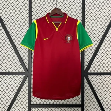 Retro 1999 Portugal Soccer Jersey Home