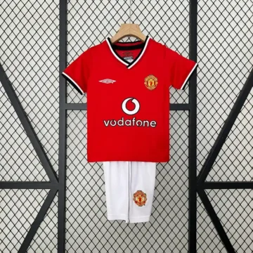 Retro 2000-01 Kids Manchester United Soccer Jersey Home