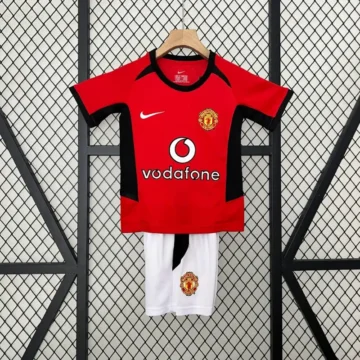 Retro 2002-04 Kids Manchester United Soccer Jersey Home