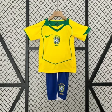 Retro 2004 Kids Brazil Soccer jersey Home