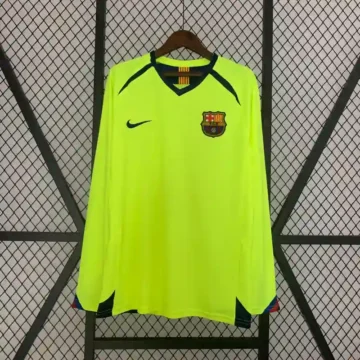 Retro 2005-06 Barcelona Long Sleeve Soccer Jersey Away