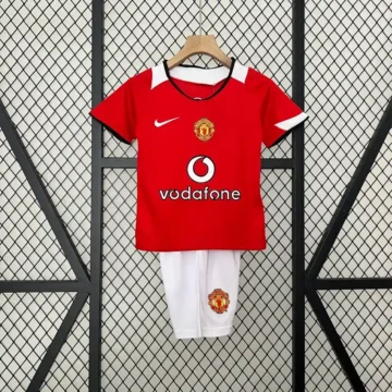 Retro 2005-06 Kids Manchester United Soccer Jersey Home
