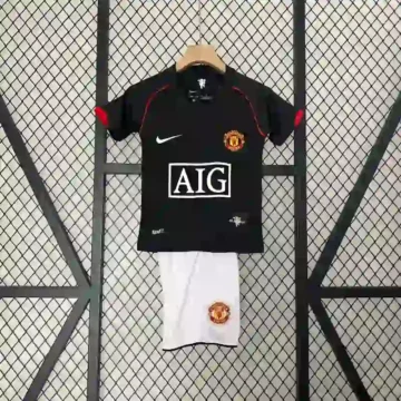 Retro 2007-08 Kids Manchester United Soccer Jersey Second Away
