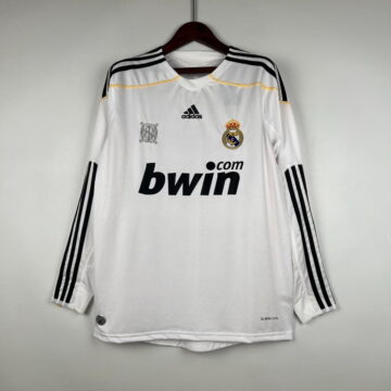 Retro 2009-10 Long Sleeve Real Madrid Soccer Jersey Home