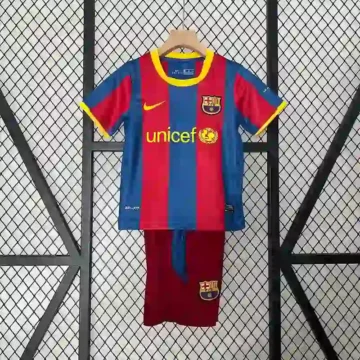 Retro 2010-11 Kids Barcelona Soccer Jersey Home