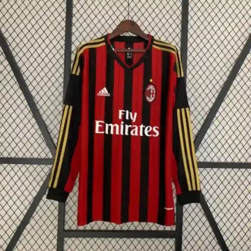 Retro 2013-14 AC Milan Long Sleeve Soccer Jersey Home