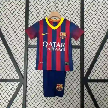 Retro 2013-14 Kids Barcelona Soccer Jersey Home