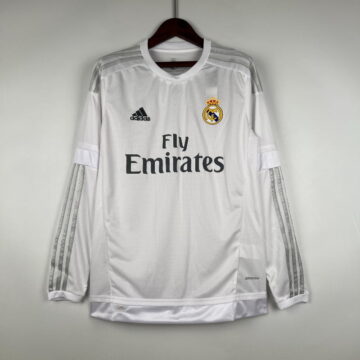 Retro 2015-16 Long Sleeve Real Madrid Soccer Jersey Home