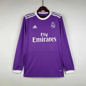 Retro 2016-17 Real Madrid Long Sleeve Soccer Jersey Away