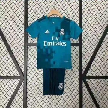Retro 2017-18 Kids Real Madrid Soccer Jersey Third Away