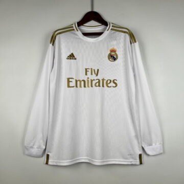 Retro 2019-20 Long Sleeve Real Madrid Soccer Jersey Home
