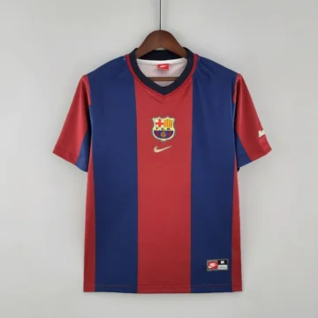 Retro 1998-99 Barcelona Soccer Jersey Home