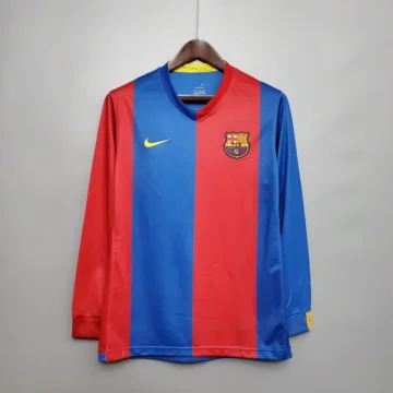 Retro 2006-07 Barcelona Long sleeve Soccer Jersey Home