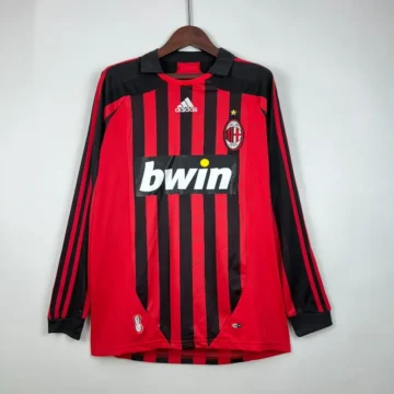 Retro 2007-08 Long Sleeve AC Milan Soccer Jersey Home