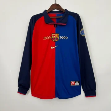 Retro Barcelona Long Sleeve Parana 100th Anniversary Soccer Jersey
