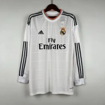 Retro 2013-14 Long Sleeve Real Madrid Soccer Jersey Home