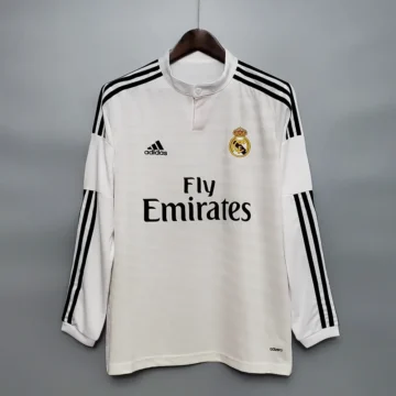 Retro 2014-15 Long Sleeve Real Madrid Soccer Jersey Home