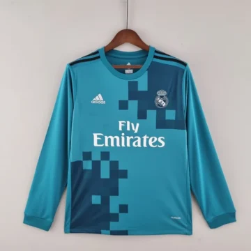 Retro 2017-18 Real Madrid Long Sleeve Soccer Jersey Third Away