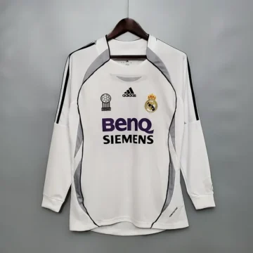 Retro 2006-07 Real Madrid Long Sleeve Soccer Jersey Home