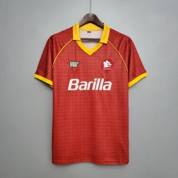 Retro 1990-91 Roma Soccer Jersey Home
