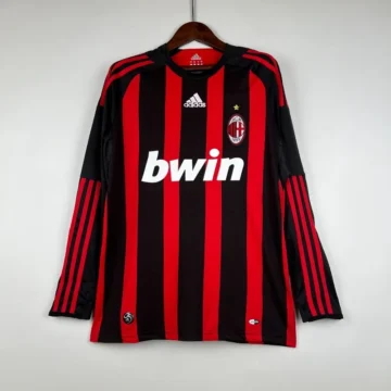 Retro 2008-09 AC Milan Long Sleeve Soccer Jersey Home
