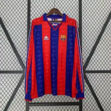 Retro 1996-97 Barcelona Long Sleeve Soccer Jersey Home
