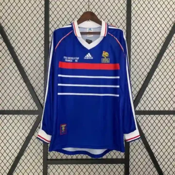 Retro 1998 Long Sleeve France Soccer Jersey Home