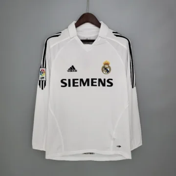 Retro 2005-06 Long Sleeve Real Madrid Soccer Jersey Home
